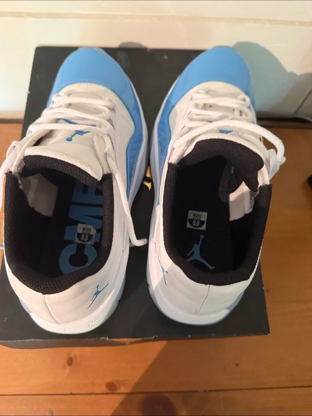 Jordan mens Low Top Sneakers in White and Sky Blue
